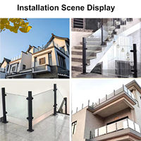 Balustrade carrée moderne sans cadre pince de garde-corps en verre poteau de clôture en acier inoxydable 8-12mm pour terrasse balcon escalier piscine