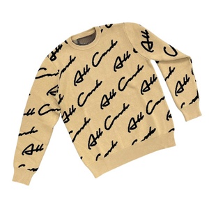 2025 Bán Buôn Tùy Chỉnh Thư Jacquard Logo Chất Lượng Cao Mềm Mại Ấm Cúng 100% Cotton Unisex Đan Áo Len O-Cổ Áo Thun Dệt Kim Mùa Xuân - Product Image 4