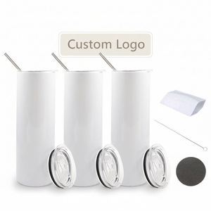 Gobelets isothermes fins de 20 oz en acier inoxydable vierges pour sublimation, stock US - Product Image 1