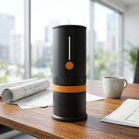 Moulin à café électrique automatique compact et portable de bonne qualité en aluminium et acier inoxydable, facile à nettoyer, idéal pour voiture et hôtel