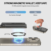 Dompet Kartu Kredit Mewah Xunhao MW007 dengan Kancing Satu Sentuhan, Tipis, untuk Wanita,  Dompet ID Bisnis Custom, Hadiah, Penyangga Ponsel Plastik
