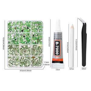 12 Grilles de <span class=keywords><strong>Strass</strong></span> pour Ongles de Luxe Multicolores Mélangés, <span class=keywords><strong>Strass</strong></span> Super Scintillants à Dos Plat pour Nail Art - Product Image 4