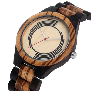 1MOQ ขายส่งไม้มะเกลือนาฬิกาควอตซ์ที่เรียบง่ายเรียบง่ายนาฬิกาไม้ผู้ชาย Montre <span class=keywords><strong>En</strong></span> Bois - Product Image 3