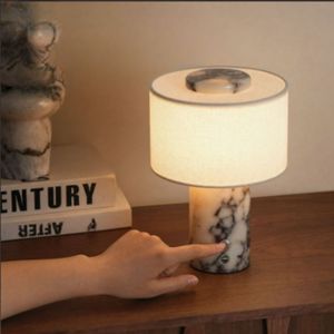 Aesthetically Striking Natural Marble Rechargeable <strong>Table</strong> Lamp a Postmodern,Luxe-Minimalist Decorative Piece with Creative Flair - Product Image 6