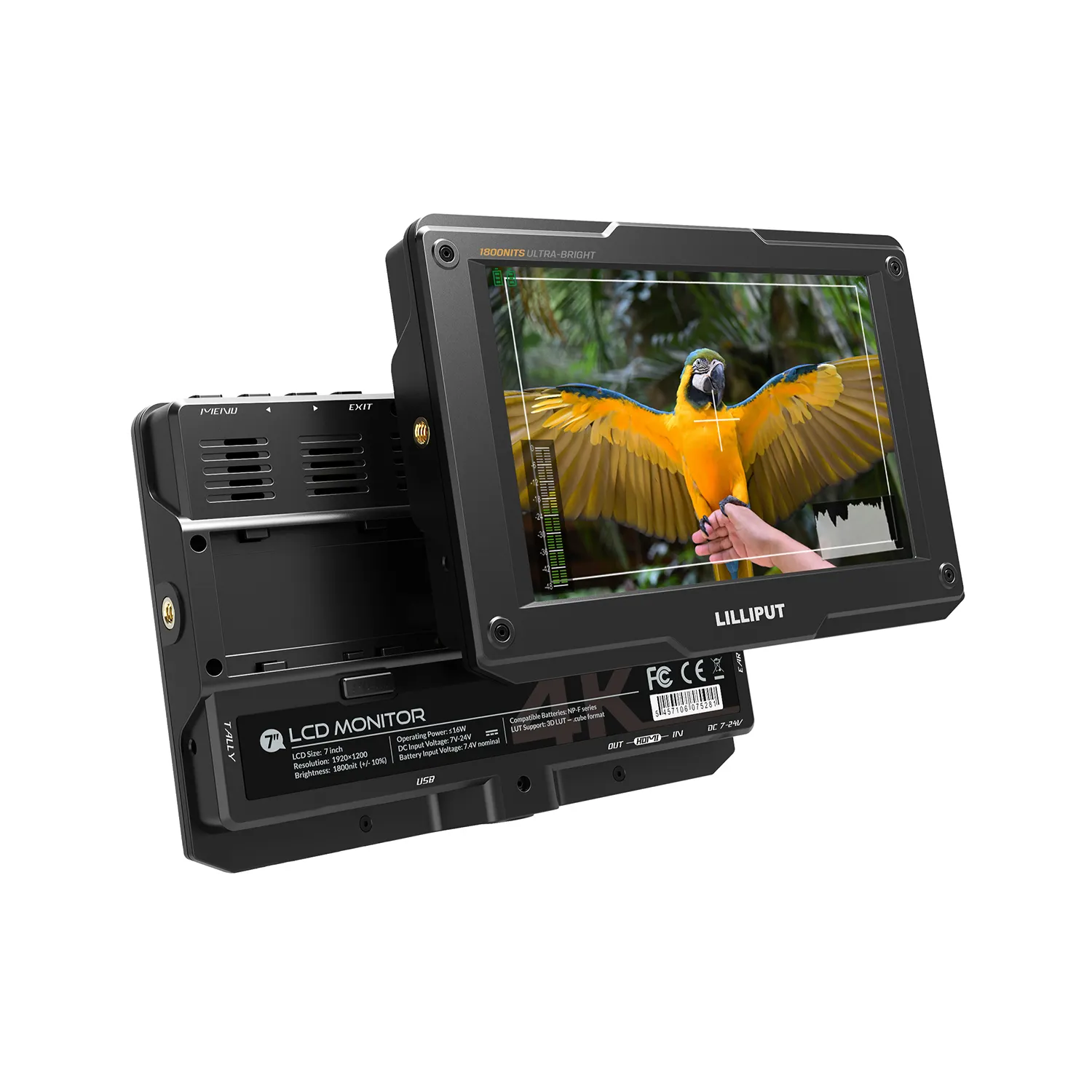 Lilliput H7 7 Inch Ultra Bright 1800Nit DSLR Camera Field Monitor Full HD 1920X1200 4K HDMI Input Output