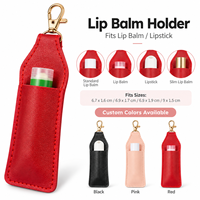 Porte-clés en cuir PU personnalisé avec logo, étui portable pour baume à lèvres, étui à rouge à lèvres, breloque promotionnelle pour sac