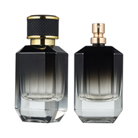Vente en gros d'usine, flacons de parfum en verre vides élégants et raffinés de 30 ml, flacons de parfum transparents dégradés roses pour femmes, flacons de parfum de luxe