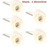 Tête abrasive de ponçage en feutre de laine de 1 "Roue abrasive de polissage de fil de coton à tige de 2.35/3mm Mini brosse de polissage f