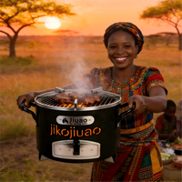 Vente en gros directe usine 26 #   Réchaud à charbon en acier inoxydable, réchaud de camping portable à économie d'énergie, marché africain, vente en gros OEM