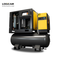 Compresseur d'air industriel à vis rotatif LOGICAIR 4-en-1 avec sécheur et réservoir, machine 5,5 kW 7,5 CV pour usine et atelier