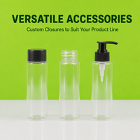 Bouteilles en plastique transparentes PET de 60 ml à large ouverture, vides, pour emballages de capsules, soins de la peau, pilules