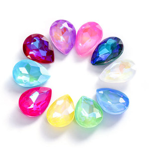 Cristales de Estrás en Forma de Gota de Agua Fluorescentes Color Moca Selina, Piedras de Cristal para Manualidades, Bolsos de Noche, Decoración de Uñas - Product Image 1