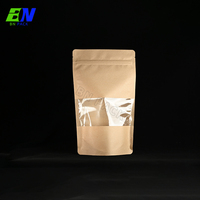 Pochette en papier kraft écologique recyclable avec fermeture éclair pour l'emballage de grains de café, de noix, de thé et de collations