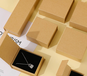 Eco‑friendly Magnetic Cardboard Jewelry <b>Boxes</b> Long Short Sizes Flock Insert For Stainless Steel Ring Moissanite Necklace Storage - Product Image 1