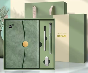 会社オフィスコーポレートギフトビジネスセットプロモーションレザーNFCチップスマートノート日記<span class=keywords><strong>3</strong></span> in 1ペンSeとボックスギフト付き - Product Image 3