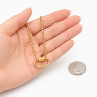 Collier en acier inoxydable plaqué or avec pendentif boucle créole, prêt à expédier, vente en gros