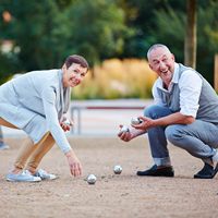Ensemble de mini-bocce/pétanque en métal 6/8 boules avec sac noir - Diamètre unique de 72 mm