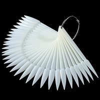 40 faux ongles de qualité professionnelle, nuancier de couleurs, transparents, blancs, noirs, forme stiletto, couverture complète pour la pratique du gel, présentoir avec anneau