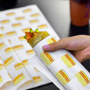 Custom Disposable Eco-Friendly Recyclable Greaseproof PE Coated Burrito Wrapper Mexican Tortilla Breakfast Taco Snack Pizza - Product Image 4
