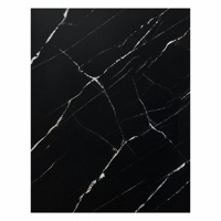 Nouvelle dalle de pierre frittée polie Black Marquina avec veine blanche prononcée pour comptoir, mur, hôtel, villa, intérieur