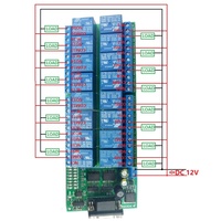 Module relais RS232 Taidacent, interface femelle DB9, interrupteur de commande à distance série, R223C16, relais à temporisation 12 volts, carte relais 16 canaux