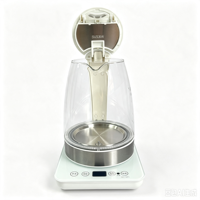 Bouilloire électrique en verre LED sans fil 2,0 L 2200 W avec fonction maintien au chaud et base rotative à 360° pour usage domestique et en camping-car