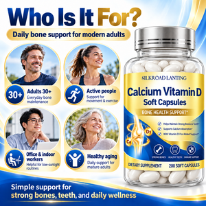 Cápsulas Blandas de Calcio y Vitamina D3 con Fórmula Profesional para Mantener Huesos y Dientes Fuertes, Suplemento Dietético para el Bienestar - Product Image 3
