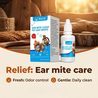 Gouttes OEM 30 ml pour le soin des oreilles des animaux de compagnie contre les acariens, formule enzymatique complexe à l'ion d'argent, nettoyage doux des oreilles pour chiens et chats, toilettage quotidien