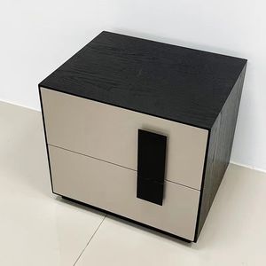 Table de chevet nordique moderne Table de chevet à panneaux en bois pour meubles de chambre d'hôtel - Product Image 3