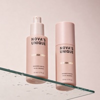 Flacon pompe en verre couleur pastel néon mat rose beige nude pour sérum, emballage cosmétique 30ml 40ml 50ml 60ml 80ml avec bouchon rose