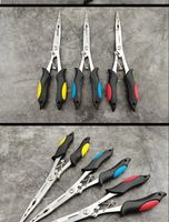 Pince à bec plat longue en acier inoxydable, fonction de pêche, utilisation en rivière, dépose des hameçons, coupe des lignes tressées, outils