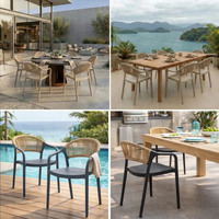 Chaises de jardin empilables en plastique ADXIN au design moderne avec dossier en corde pour terrasse, balcon, hôtel, restaurant