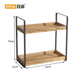 Estante de Almacenamiento de Madera Ripai de Doble Capa, Organizador Multifuncional de 2 Niveles para Cocina, Baño, Sala de Estar y Encimera - Product Image 3