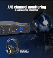 Système de Retour Intra-Auriculaire Sans Fil Professionnel ER-202 16 Canaux BT5.0 XLR Scène Studio Chant Cardioïde LED Métal Plastique
