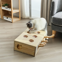 Jouets interactifs pour chats et animaux de compagnie, en bois massif, avec puzzle, pour le divertissement des chats, incluant un jouet souris Netflix