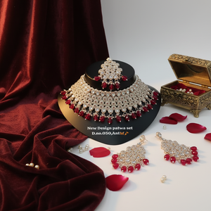 Collection tendance de style fantaisie plaqué or Kundan et perle avec collier en pierre de couleur Rani pour les femmes portent des bijoux - Product Image 2