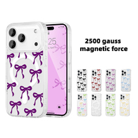 Étui de téléphone portable antichoc en TPU+PC avec design magnétique en forme de nœud pour iPhone 17/16/15 Pro Max avec couleur personnalisée