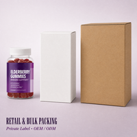 Gommes à la Sureau, Vitamine C et Zinc, Saveur Personnalisée, Marque Privée, Immunité, 60 Unités