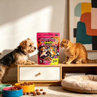 Sachet d'emballage de luxe pour aliments pour animaux de compagnie, personnalisé avec logo, imprimé numériquement, en nylon et feuille d'aluminium, avec fermeture éclair, haute qualité