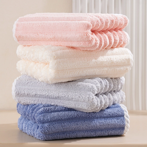 Özel Logo desen banyo havlusu mercan kadife mikrofiber ve kadife yumuşak mercan polar yapılmış - Product Image 1