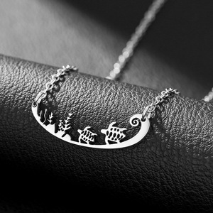 Collier Pendentif Tortue en Acier Inoxydable Couleur Or Argent, Bijou Mode Zodiaque Animal, Chaîne Clavicule, Idéal Quotidien, Cadeau - Product Image 3