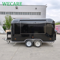 WECARE Remorque de restauration mobile pour bière, limonade, poulet rôti, grillades, burgers, snacks, avec équipement de cuisine de qualité alimentaire