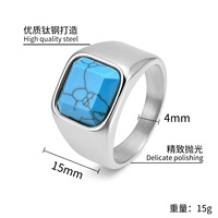 Bague personnalisée pour homme en pierre naturelle œil de tigre et turquoise, bijoux en acier inoxydable plaqué or 18 carats, bague signet