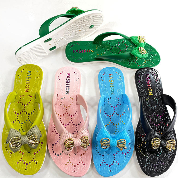 Flip-Flops Bow Slides Slipper Women Summer Sandals Wholesale Good Quality  Ladies Slippers