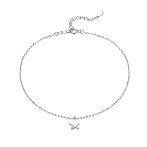 Fashion Woman Jewelry High Quality 925 Sterling Silver Cute Chain Stars Anklets