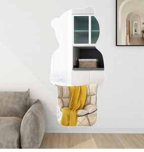 Mignon <span class=keywords><strong>petit</strong></span> ours moderne verre corps entier dressing miroir tenture murale coller Non perforé montage mural montage décor à la maison - Product Image 4