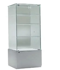 New fashion design mobile phone display showcase with Glass Shelves