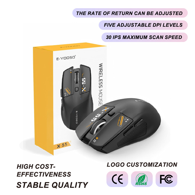 2.4G Wireless Ergonomic Office Mouse KA8G2 Low Power Sensor 5 Level Adjustable DPI Optical Computer Mice for PC Notebook