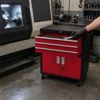 Armoire à outils à 3 tiroirs avec portes doubles, en acier, sur roulettes, verrouillable, pour garage et atelier, fabrication chinoise, commande en gros, OEM