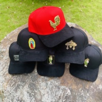 Gorra de Béisbol de 5 Paneles con Visera Curva de Gamuza y Logo de Metal Lista para Enviar Nuevo Sombrero Snapback Mexicano de San Judas Tadeo en Negro o Rojo